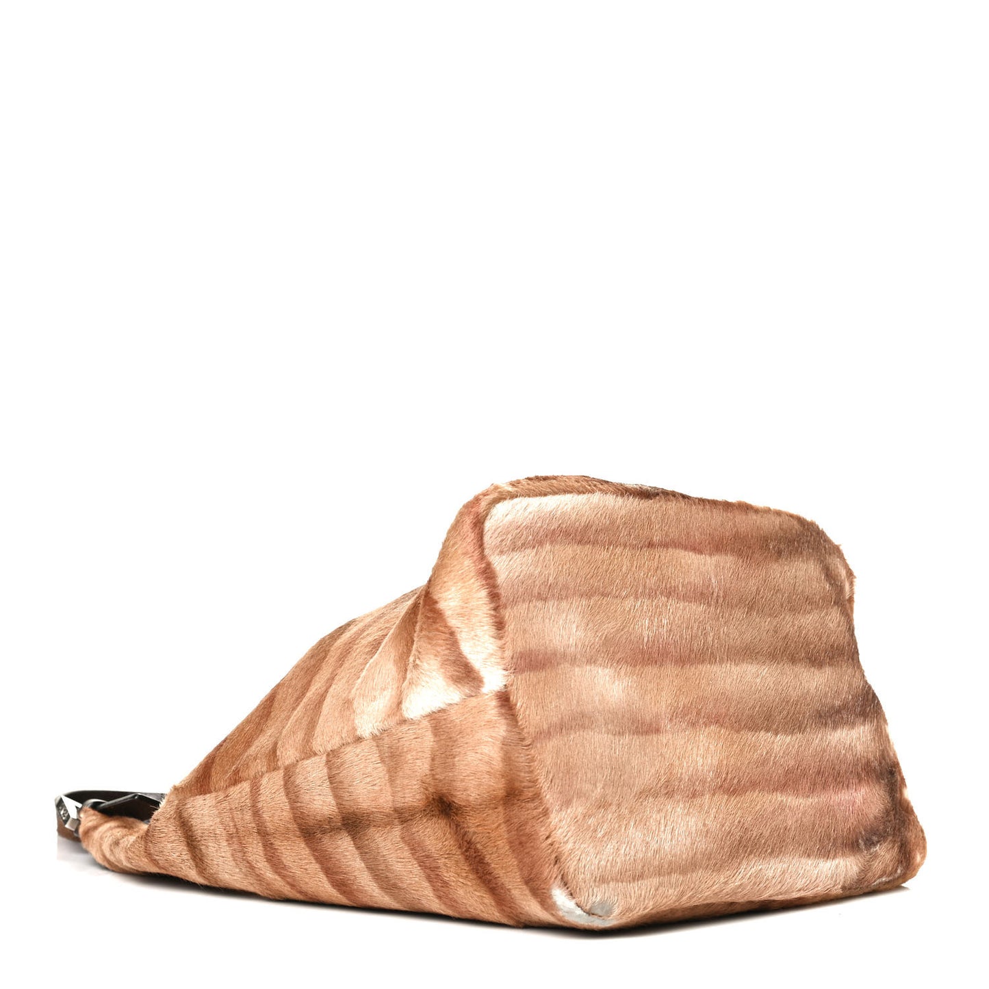 Calf Hair Zebra Print Shoulder Bag Brown