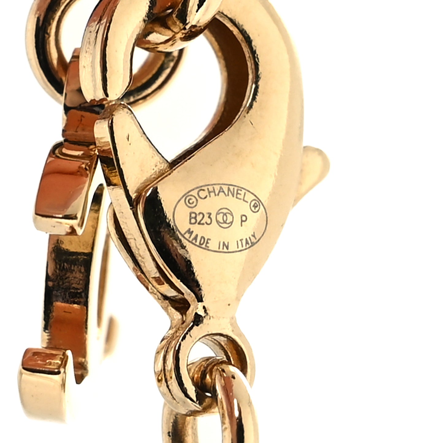 Crystal CC Heart Link Drop Necklace Gold