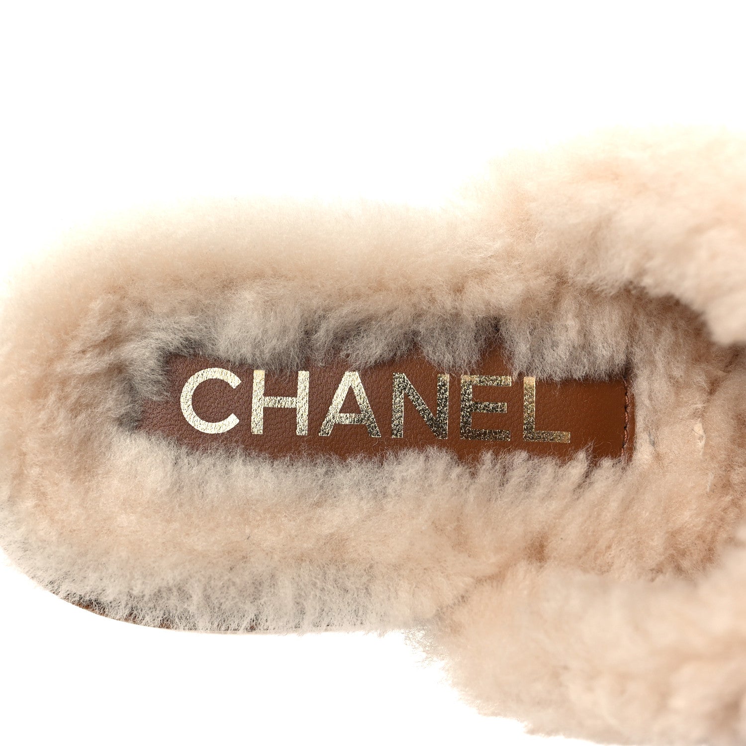 Chanel Suede Calfskin Shearling Turn Lock Clogs 36 Brown 7 of 8