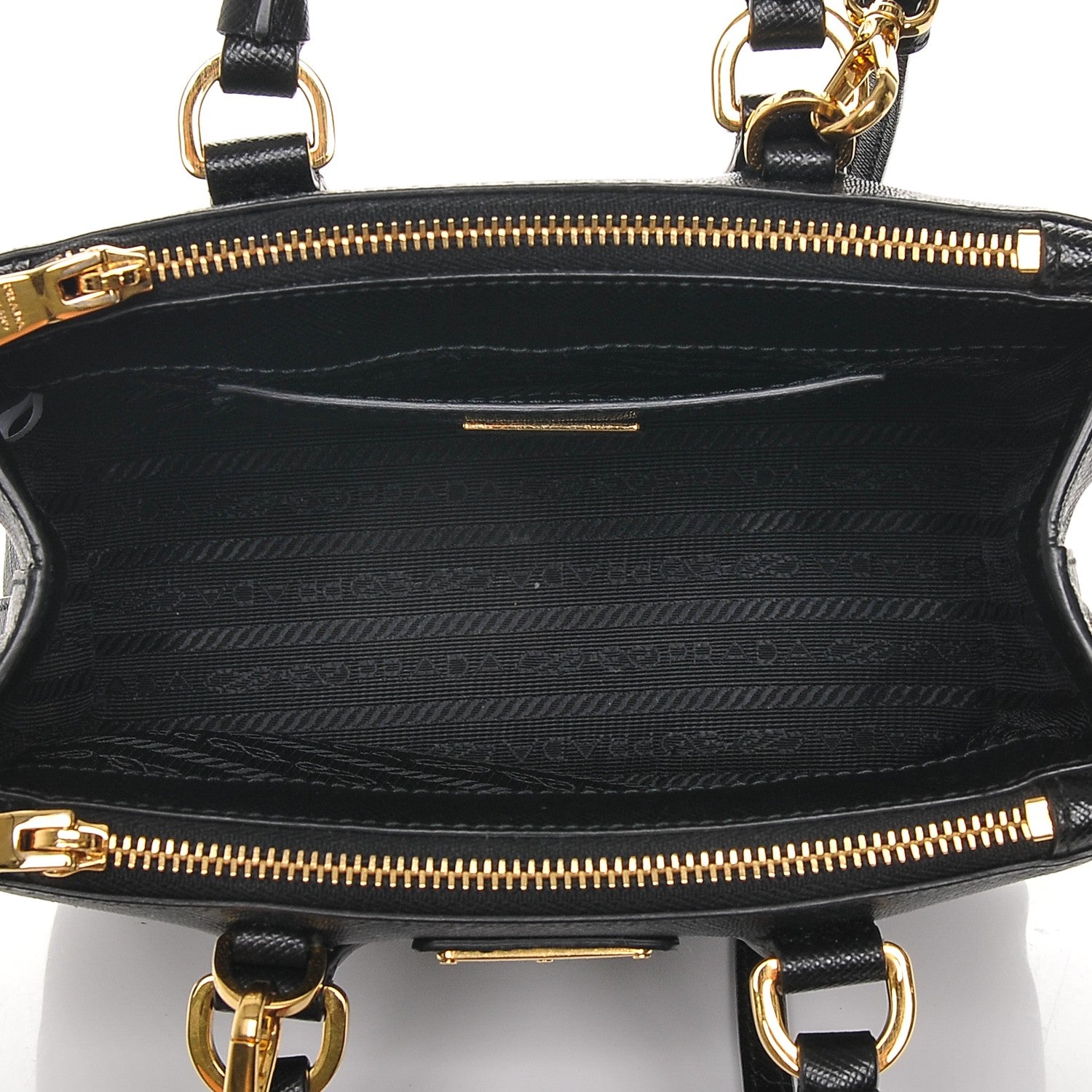Prada Saffiano Lux Micro Galleria Double Zip Tote Black 6 of 7