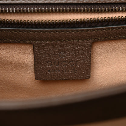 Gucci GG Supreme Monogram Textured Dollar Calfskin Web Small Ophidia Padlock Top Handle Bag Beige Ebony New Acero 6 of 11