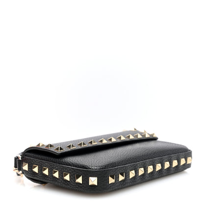 Valentino Garavani Grainy Calfskin Rockstud Crossbody Pouch Black 4 of 10