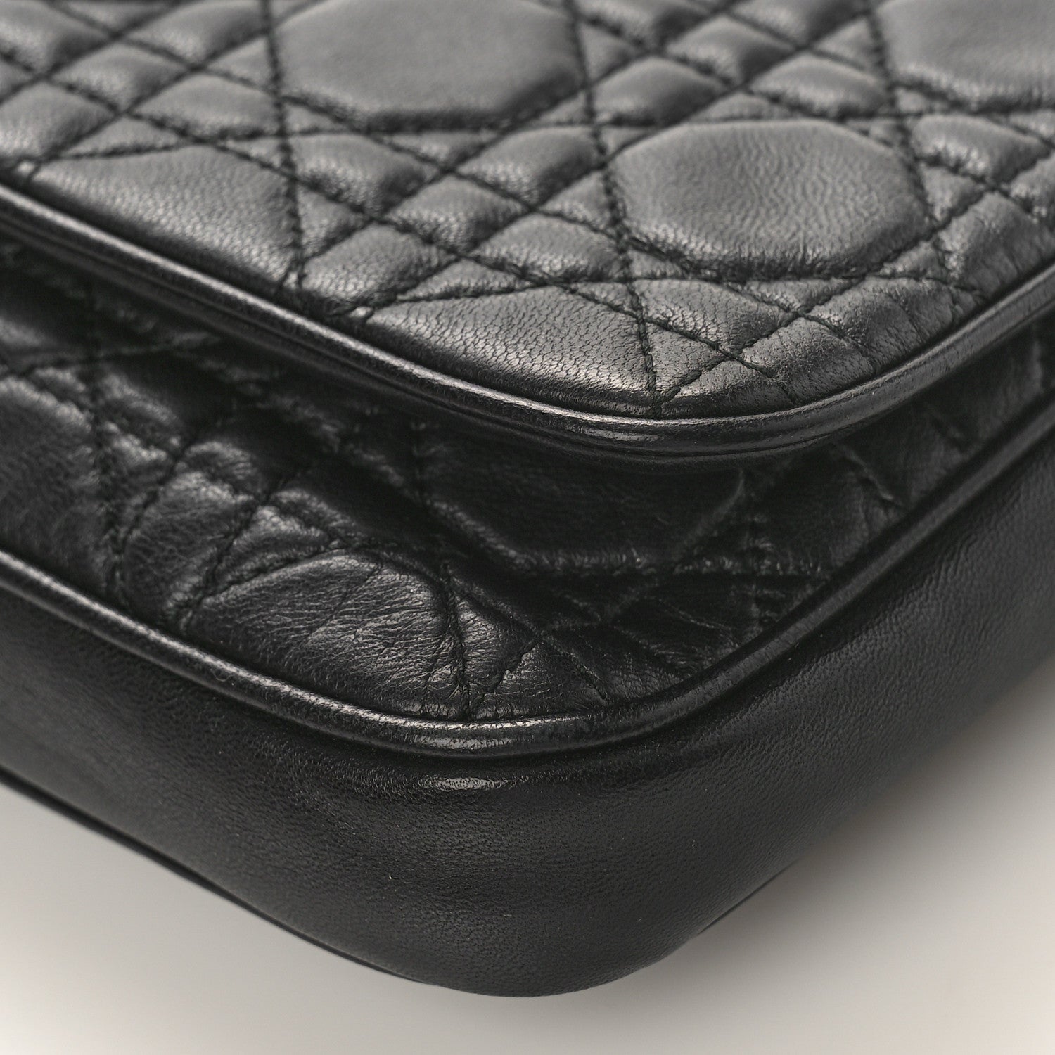 Christian Dior Lambskin Cannage Wallet on Chain Black 8 of 9