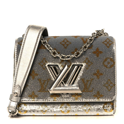 Louis Vuitton Sequins Monogram Twist Shoulder Bag PM Gold Silver 1 of 10