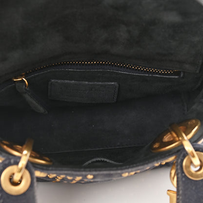 Christian Dior Denim Cannage Studded Mini Lady Dior Navy 5 of 10