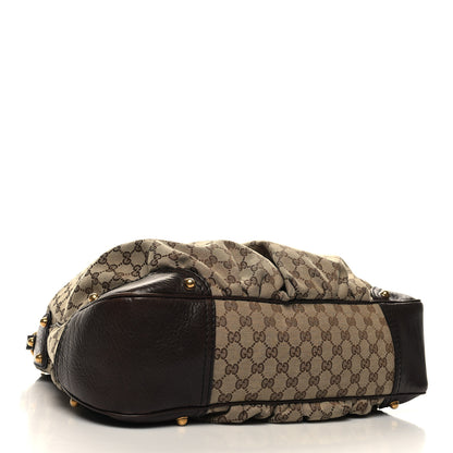 Gucci Monogram Large Jockey Hobo Dark Brown 4 of 12