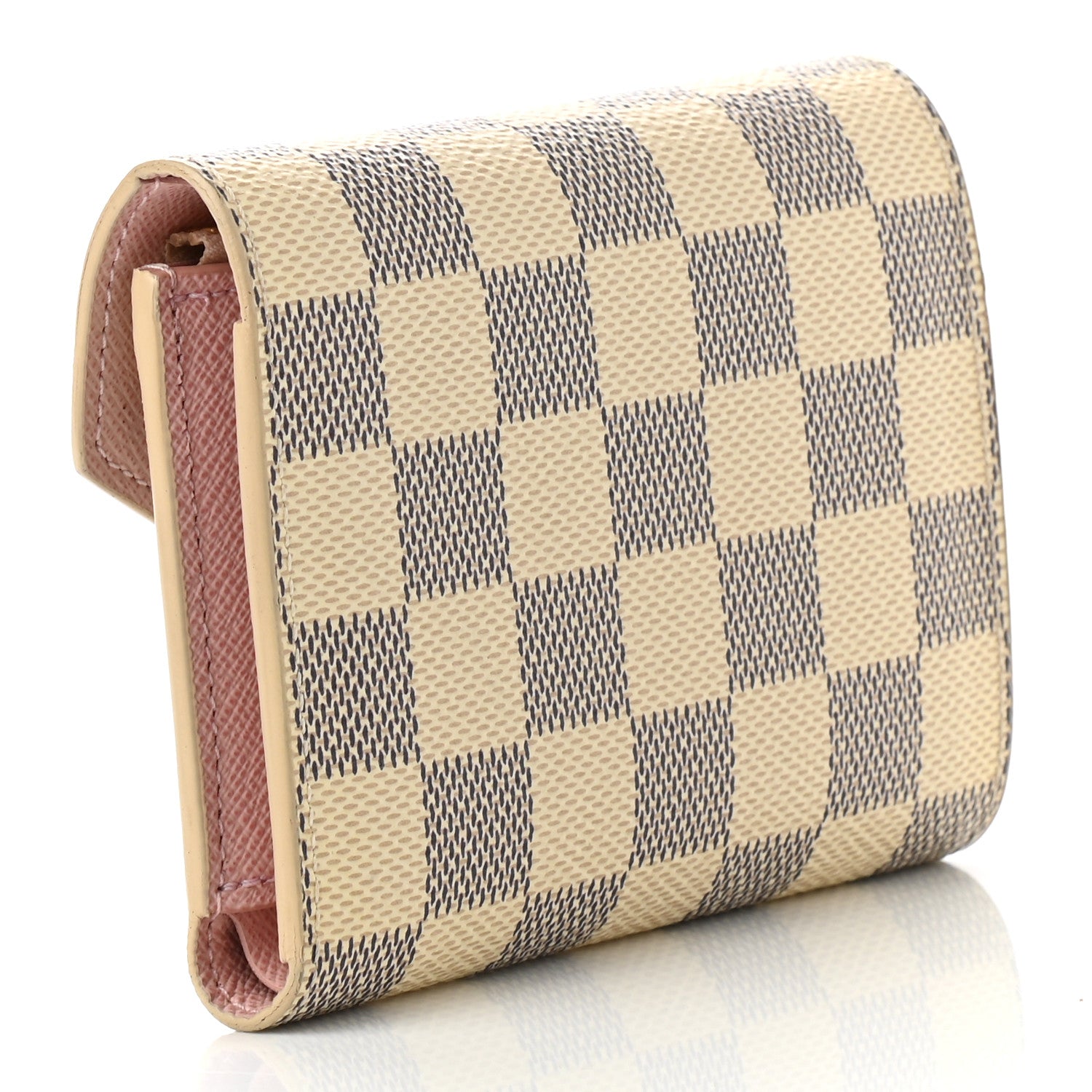 Louis Vuitton Damier Azur Victorine Wallet Rose Ballerine 3 of 8