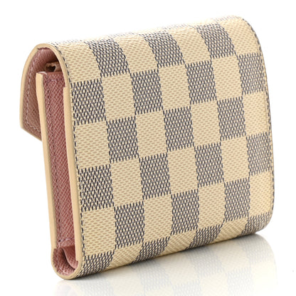 Louis Vuitton Damier Azur Victorine Wallet Rose Ballerine 3 of 8