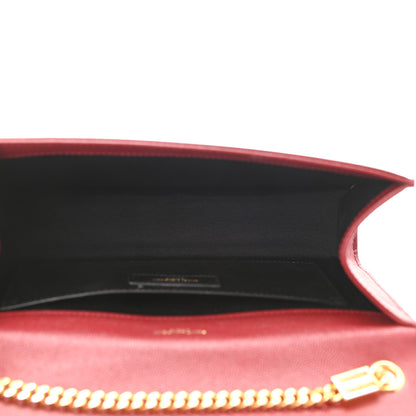 Saint Laurent Grain De Poudre Medium Classic Monogram Kate Tassel Satchel Red 4 of 10