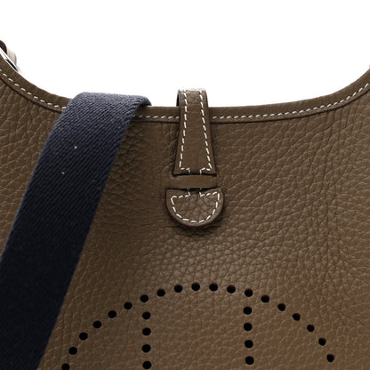 Hermes Taurillon Clemence Amazone Evelyne TPM Etoupe Bleu Indigo 7 of 10