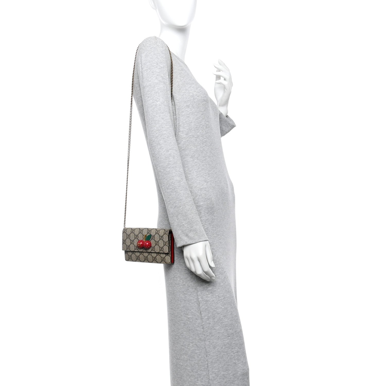 Gucci GG Supreme Monogram Mini Cherry Chain Bag 2 of 9