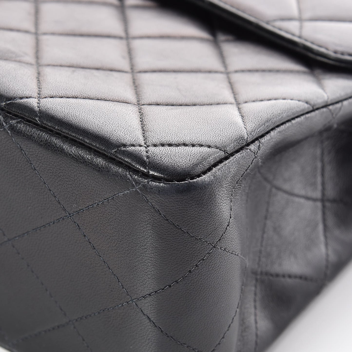 Lambskin Quilted Jumbo Single Flap Black