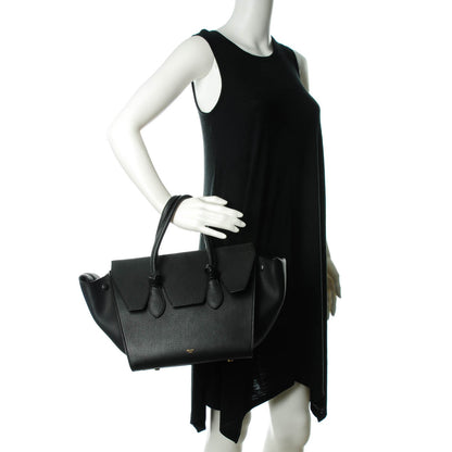Celine Crisped Calfskin Small Tie Knot Tote Black 2 of 7