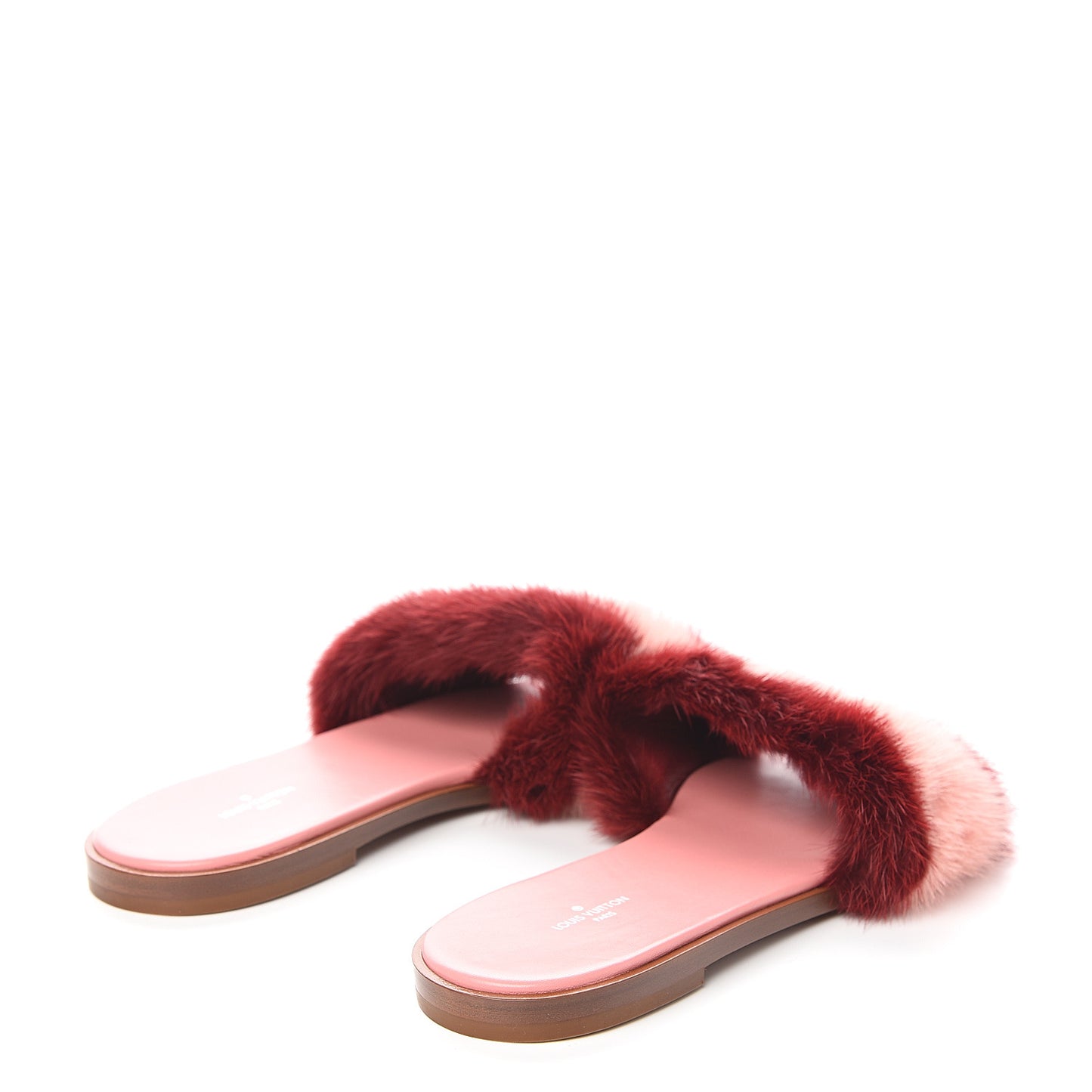 Mink Fur Lock It Flat Mule 41 Bordeaux