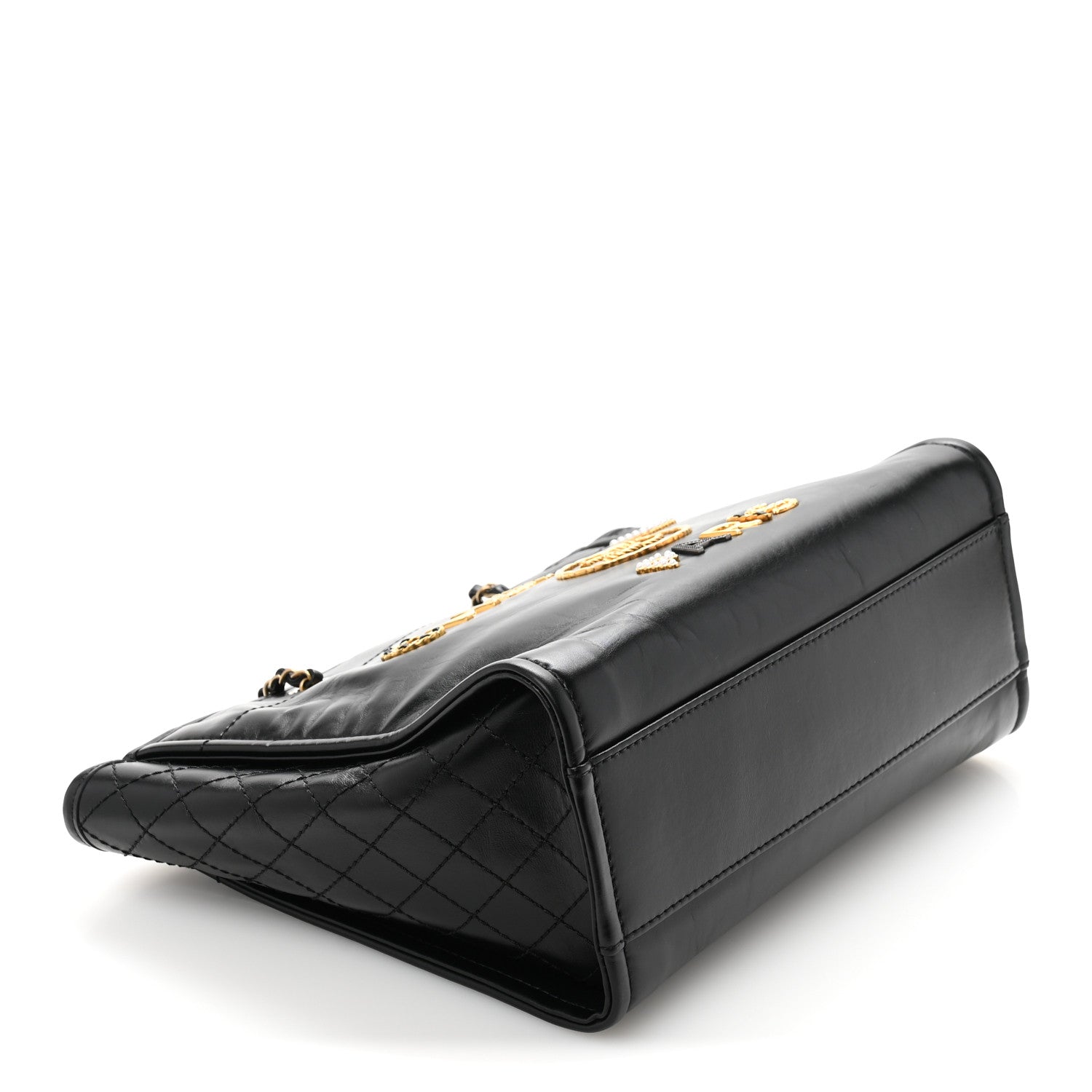 Chanel Aged Calfskin Small Charms Deauville Tote Black 4 of 11