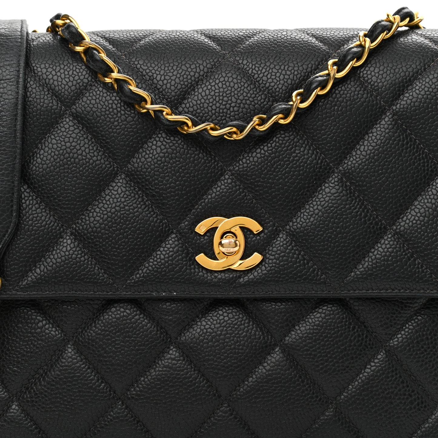 Caviar Quilted Medium Single Flap Black