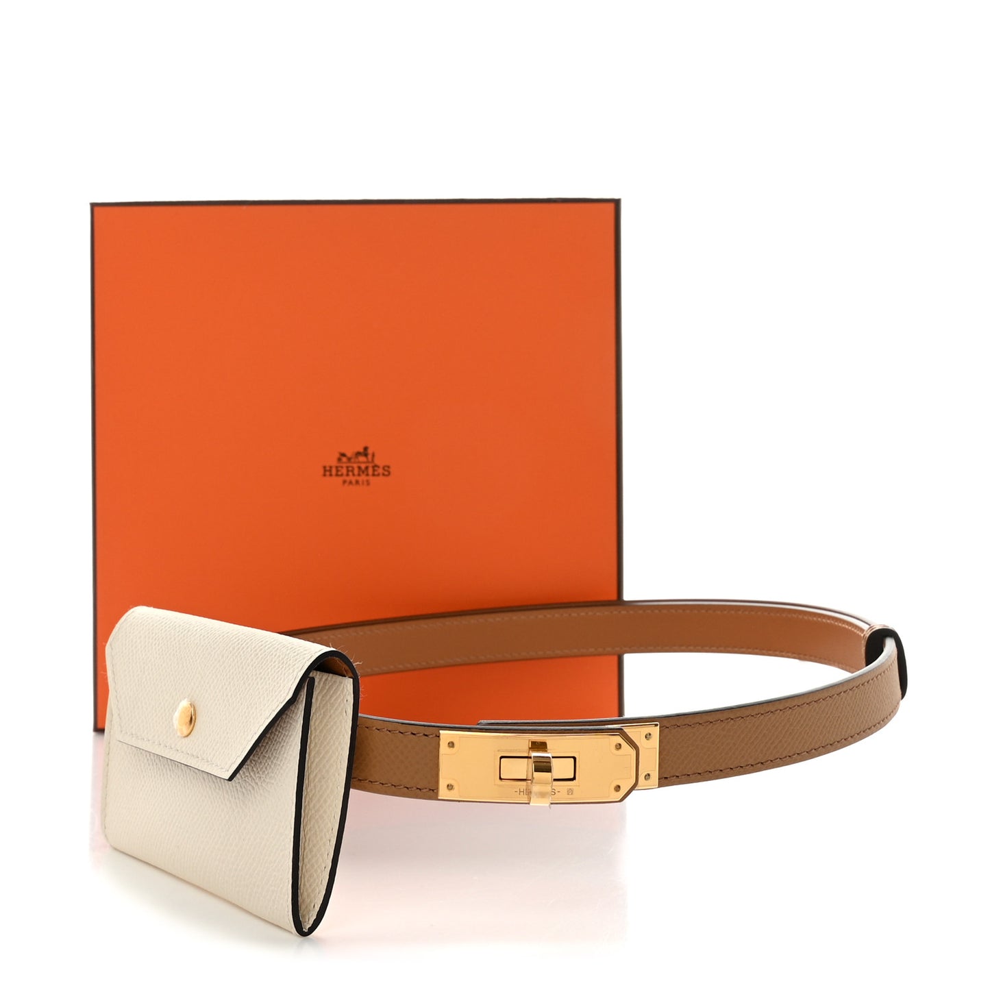 Epsom Kelly Pocket Belt Biscuit Nata