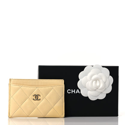 Chanel Lambskin Quilted Card Holder Light Yellow 10 of 10