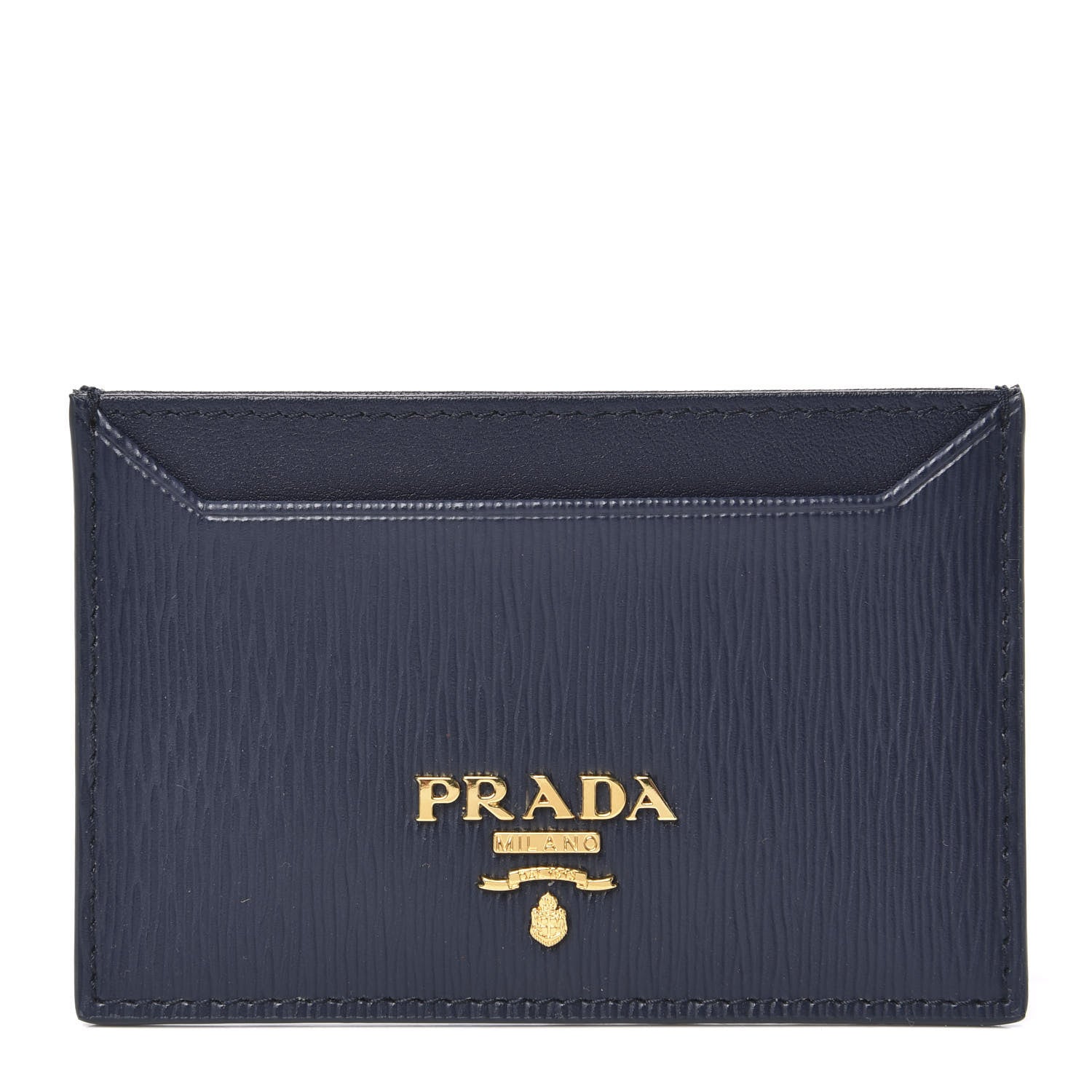Prada Vitello Move Metal Card Case Baltico 1 of 6