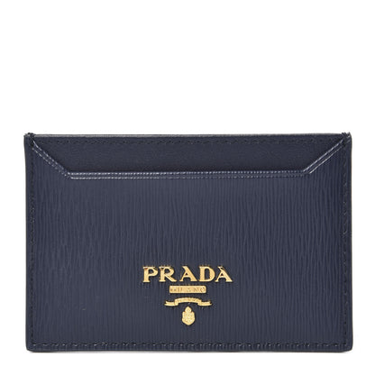 Prada Vitello Move Metal Card Case Baltico 1 of 6