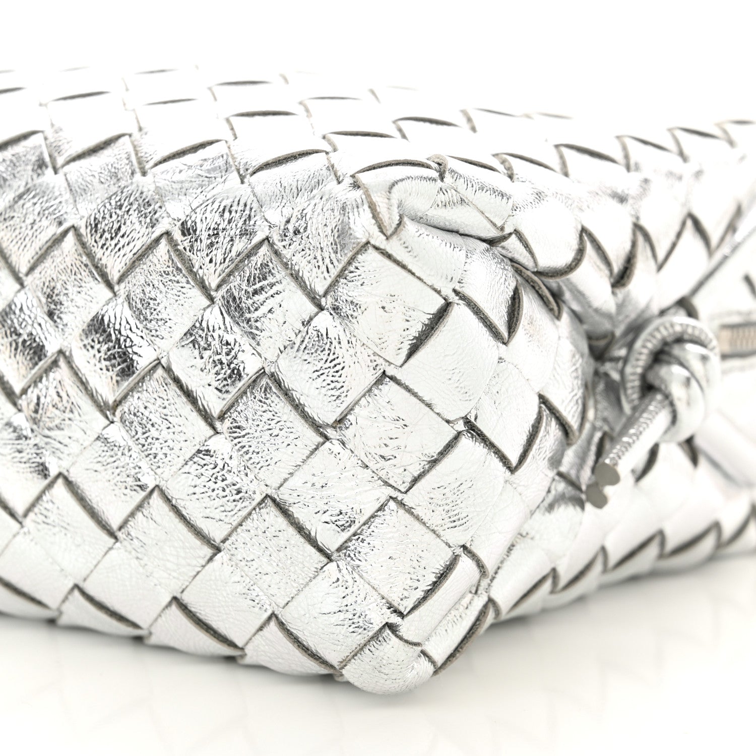 Bottega Veneta Metallic Nappa Intrecciato Medium Loop Camera Bag Silver 9 of 9