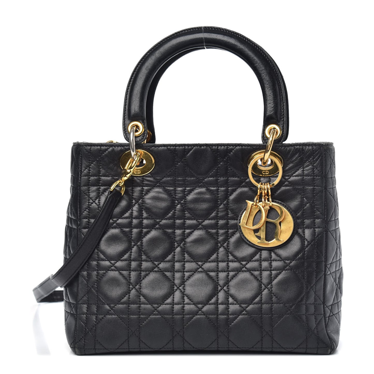Lambskin Cannage Medium Lady Dior Black