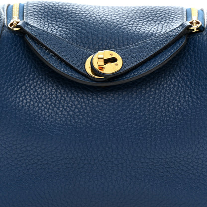 Hermes Taurillon Clemence Mini Lindy 20 Deep Bleu 8 of 21