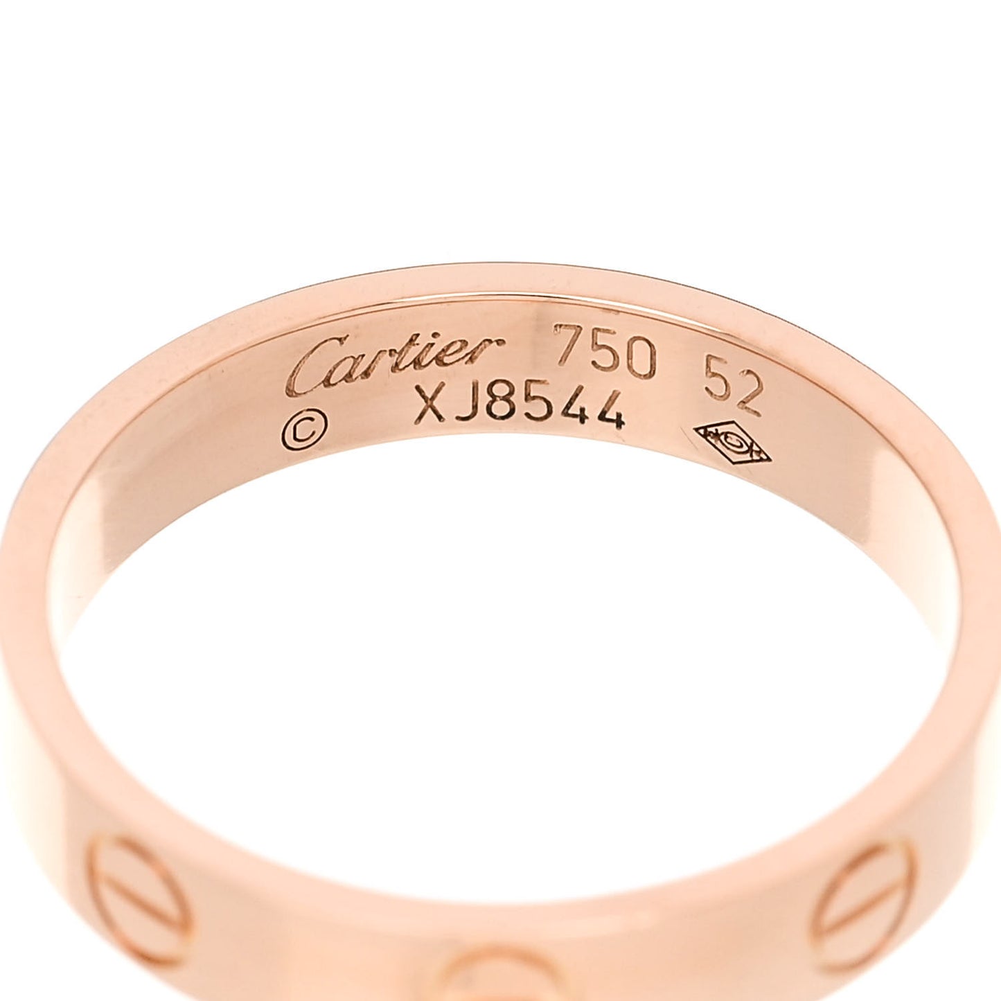 18K Pink Gold 3.5mm LOVE Wedding Band Ring 52 6