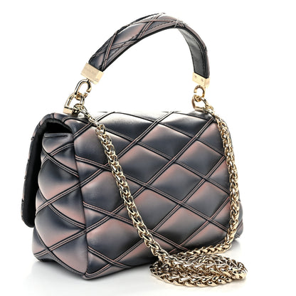 Louis Vuitton Lambskin Malletage Top Handle GO-14 MM Black Pink 4 of 11