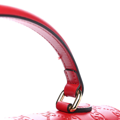 Gucci Guccissima Signature Medium Padlock Top Handle Bag Hibiscus Red 6 of 6