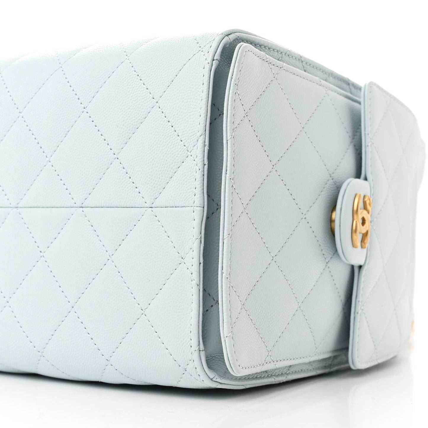 Caviar Quilted Medium Chanel 25 Handbag Light Blue