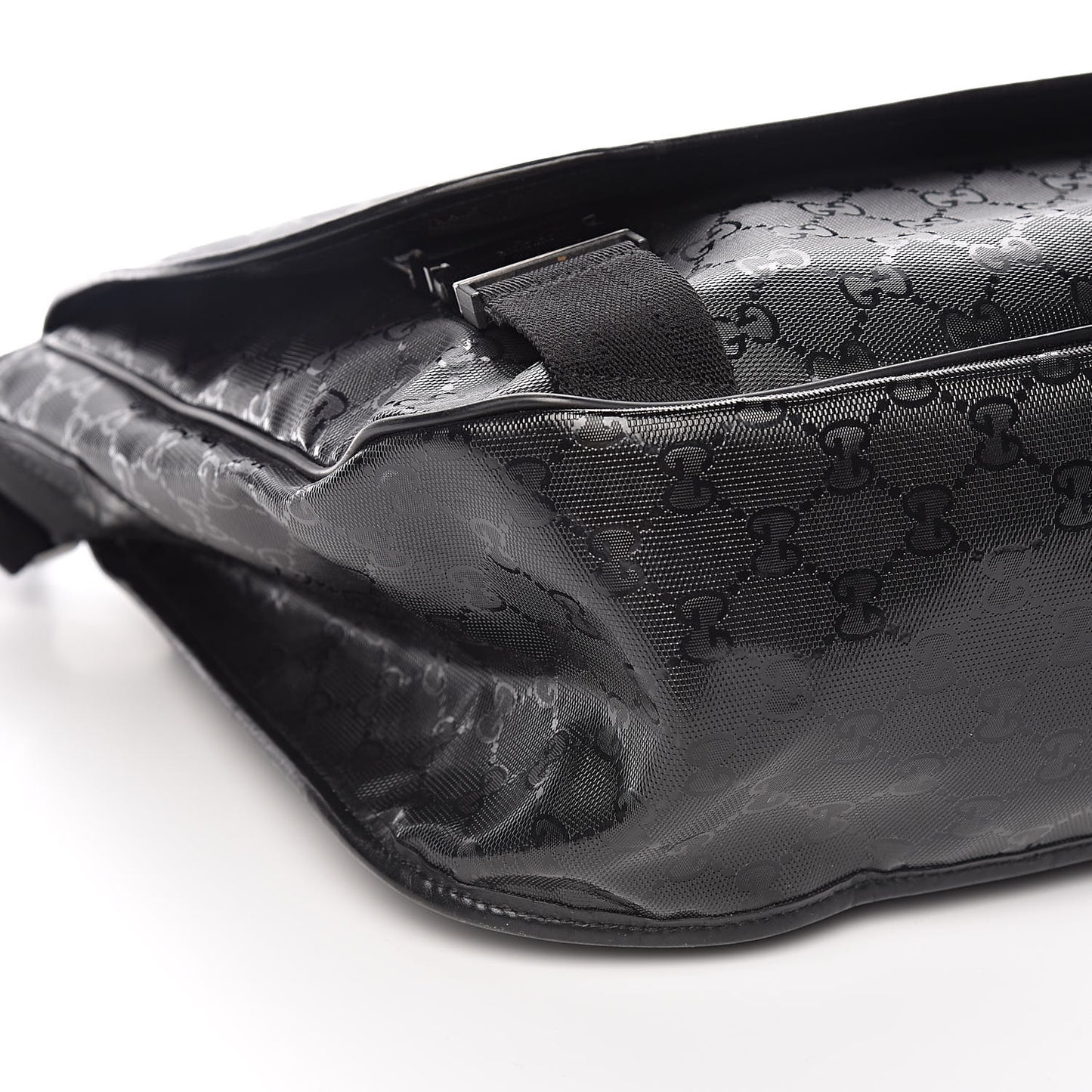 Imprime Monogram Large Double Buckle Flap Messenger Bag Black