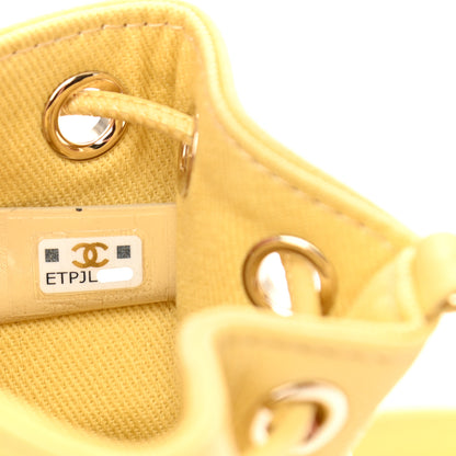Chanel Caviar Quilted Mini CC Pocket Bucket Bag Yellow 7 of 8