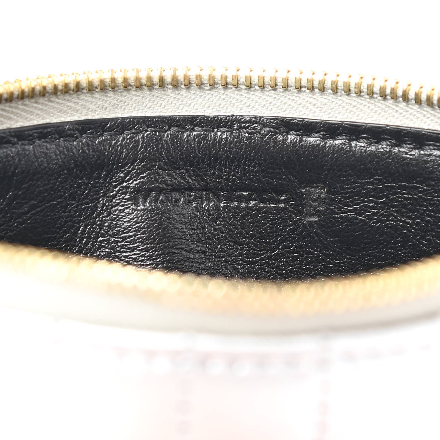 Celine Laminated Calfskin Quilted C Charm Coin Card Pouch Silver 6 of 8