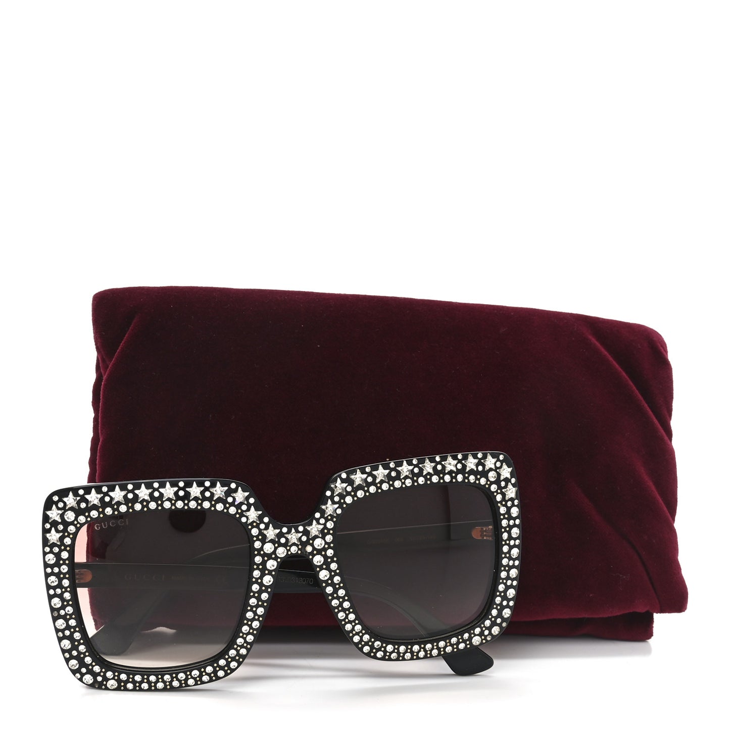 Acetate Crystal Oversize Sunglasses GG0148S Black