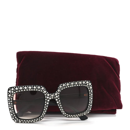 Gucci Acetate Crystal Oversize Sunglasses GG0148S Black 7 of 7