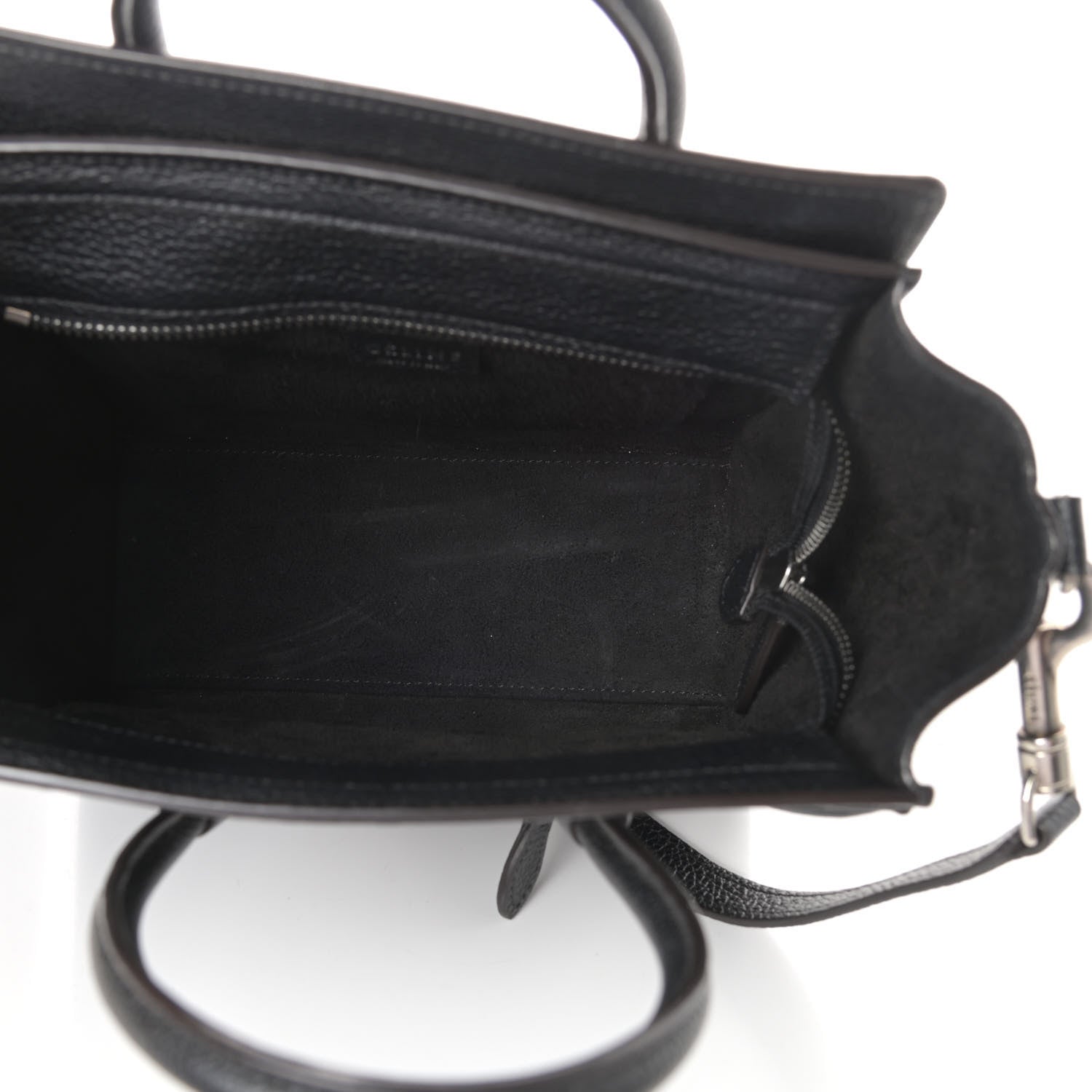 Celine Drummed Calfskin Nano Luggage Black 5 of 9