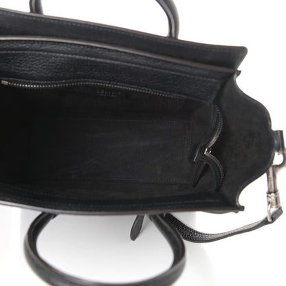 Celine Drummed Calfskin Nano Luggage Black 5 of 9
