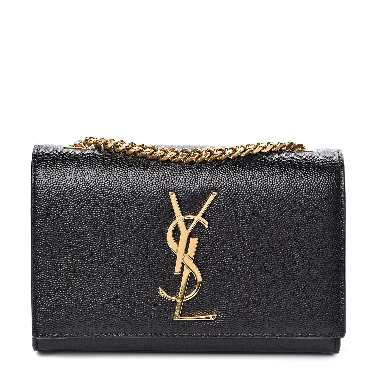 Saint Laurent Grain De Poudre Small Monogram Kate Satchel Black 1 of 12