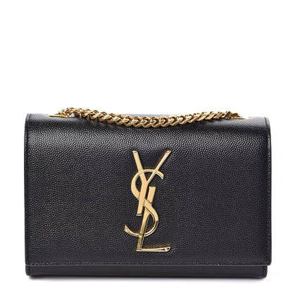 Saint Laurent Grain De Poudre Small Monogram Kate Satchel Black 1 of 12