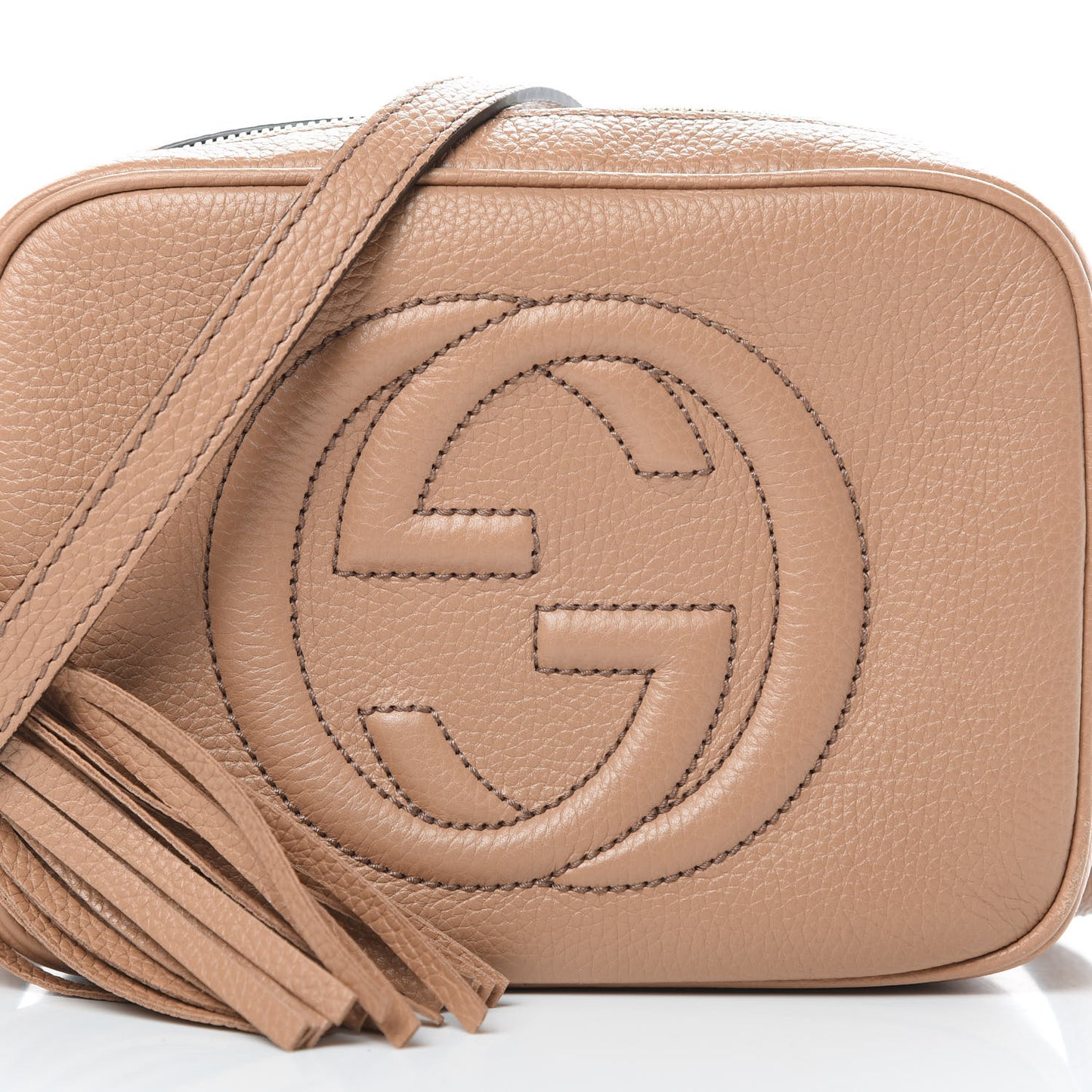 Pebbled Calfskin Small Soho Disco Bag Rose Beige