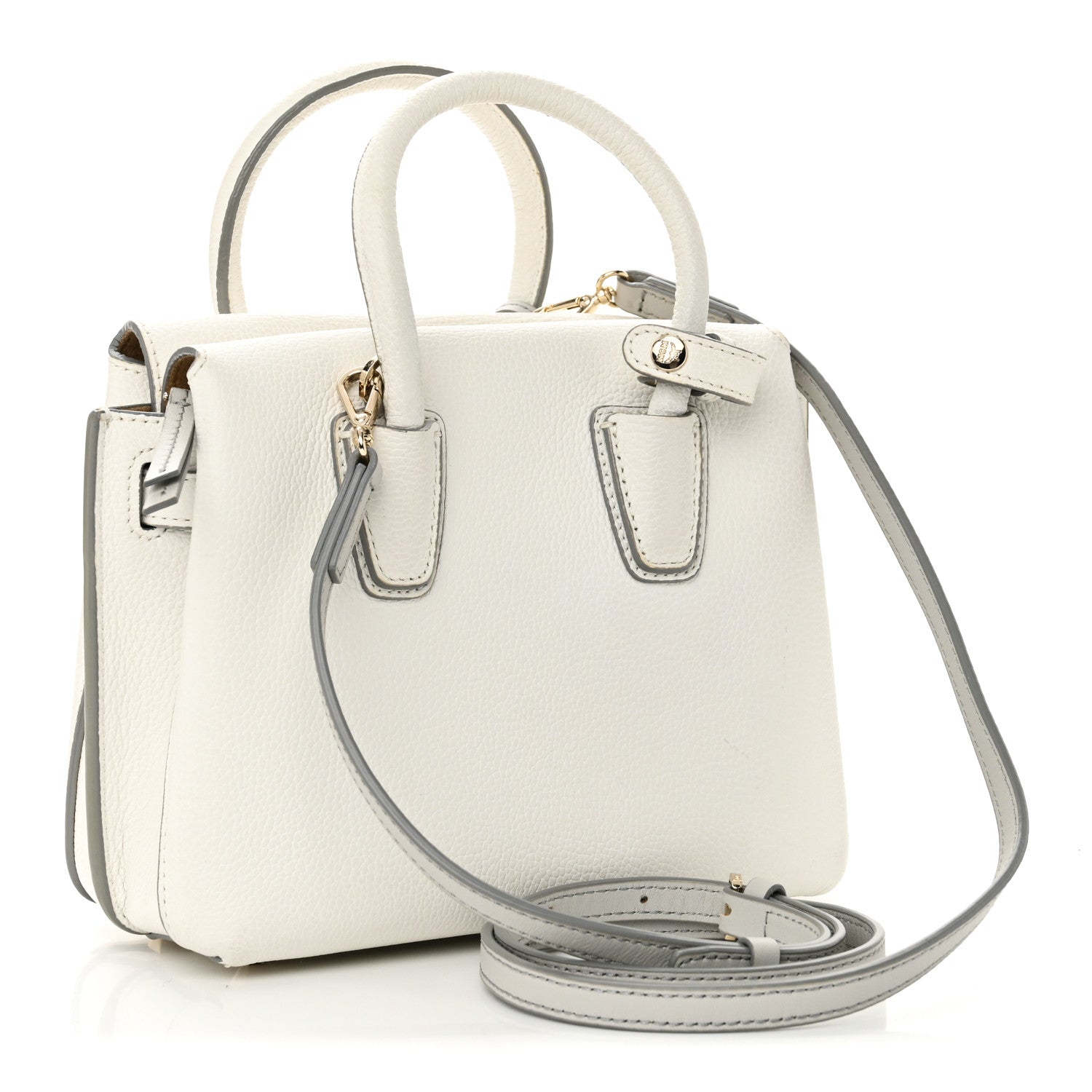 MCM Grained Calfskin Mini Milla Tote White Flake 3 of 9