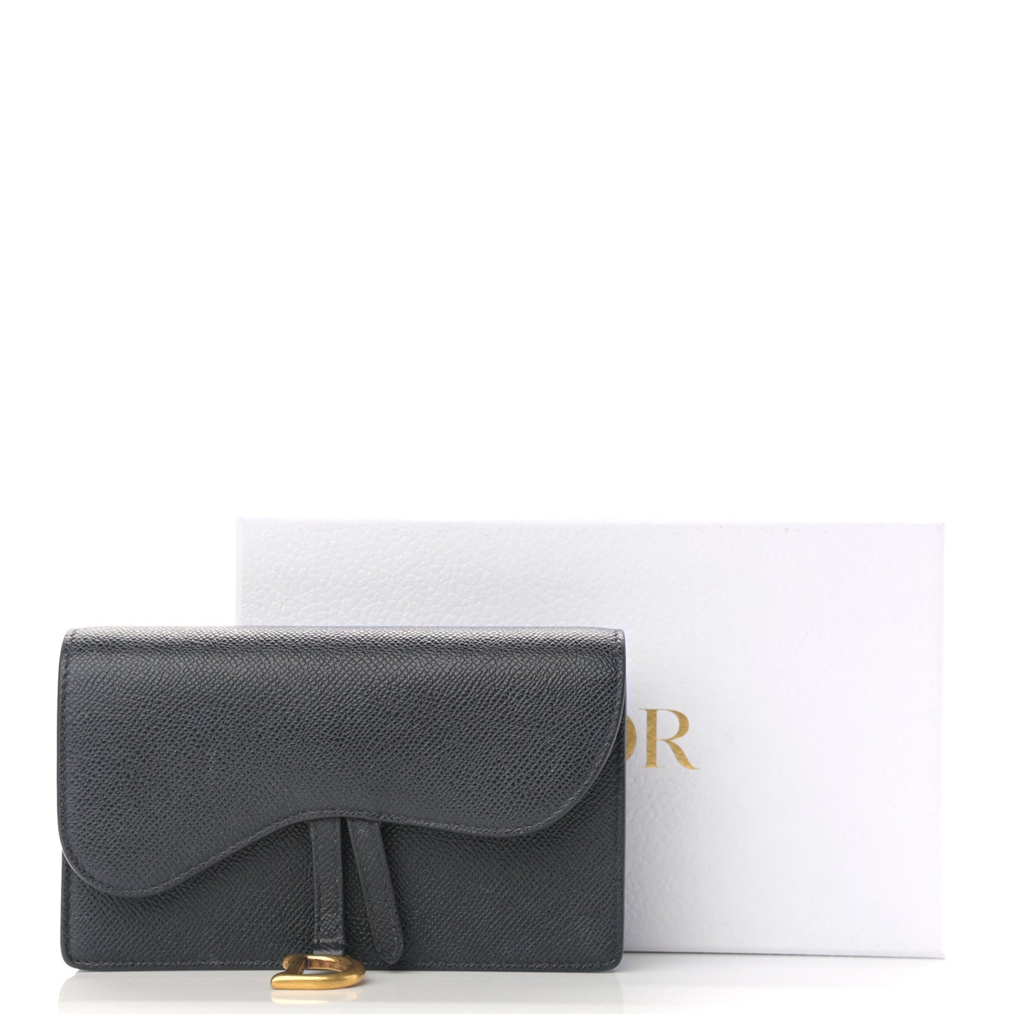 Grained Calfskin Saddle Belt Bag Black