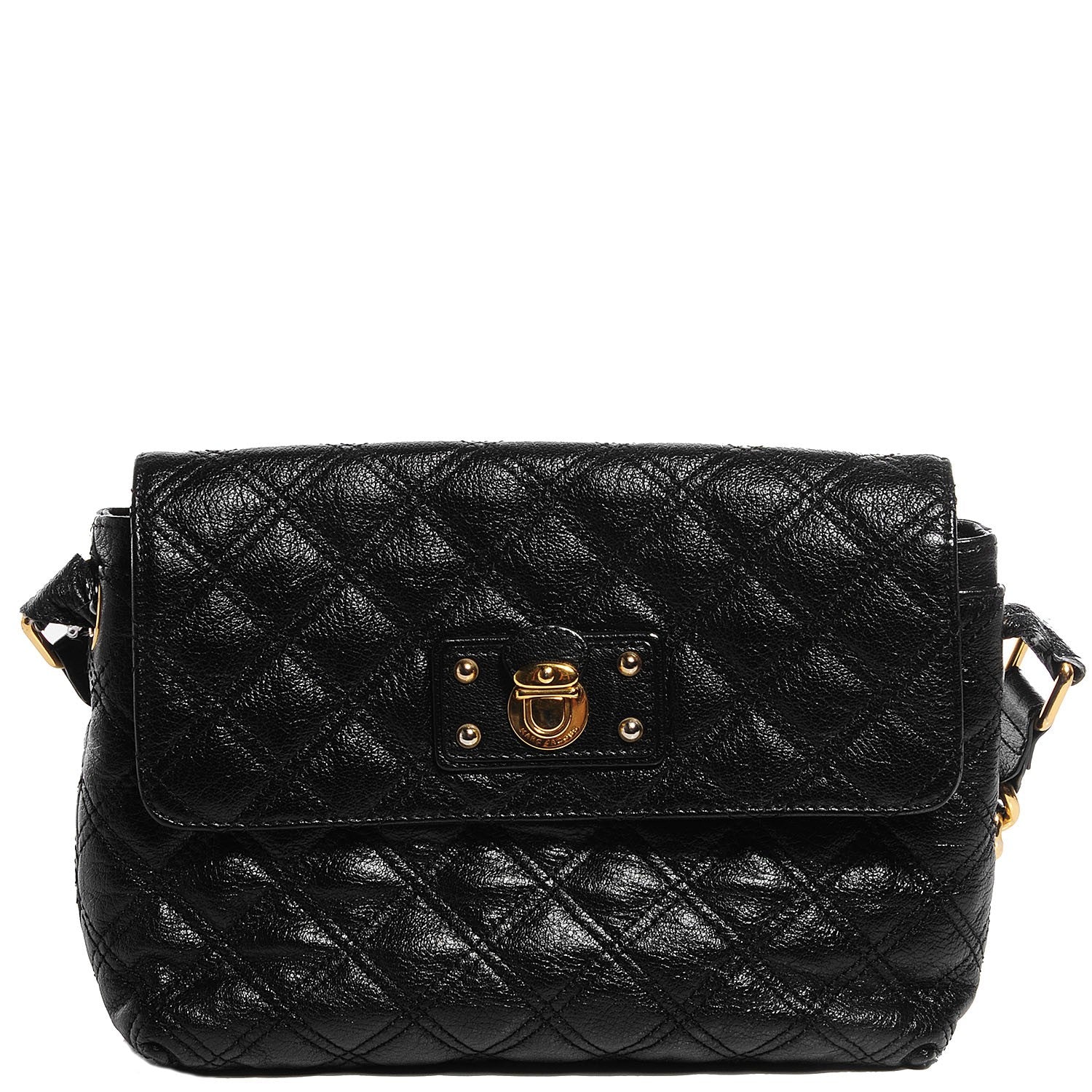 Marc Jacobs Lacquered Leather The Large Single Flap Black 1 of 8