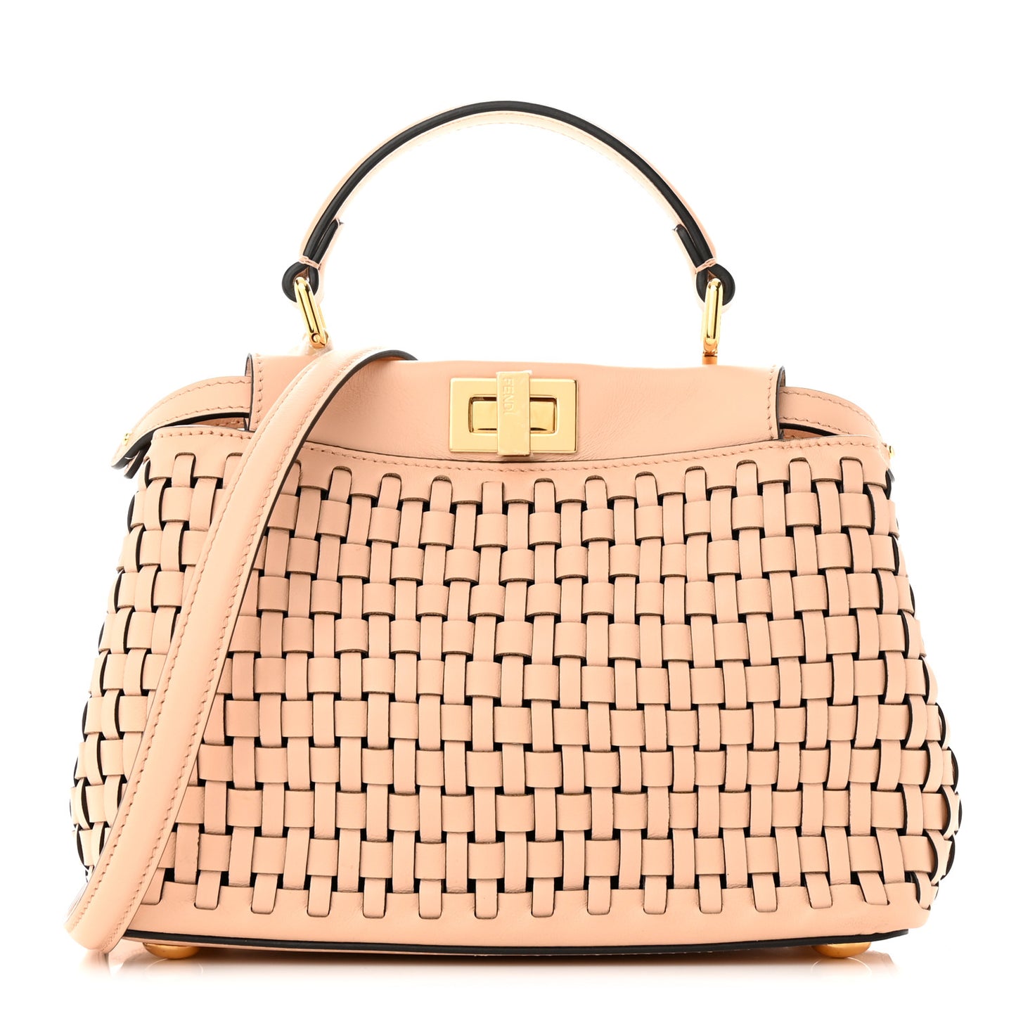 Vitello Grace Intreccio Mini Peekaboo Iconic Satchel Light Rose