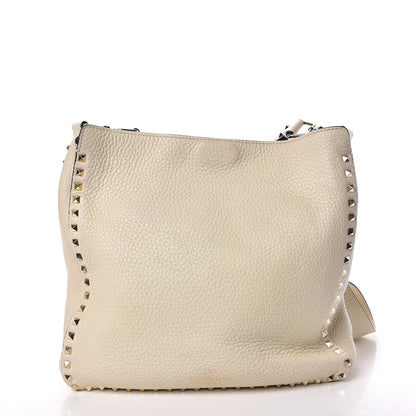 Valentino Garavani Pebbled Calfskin Large Rockstud Flip-Lock Messenger Bag Light Ivory 10 of 12