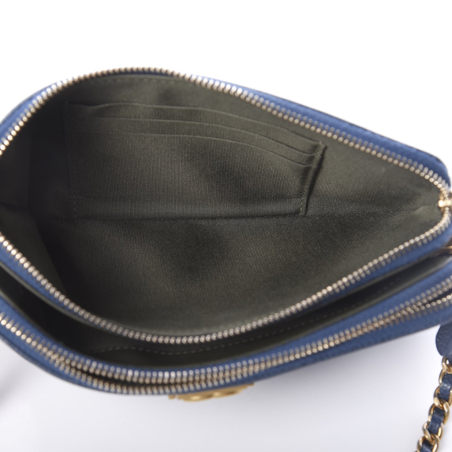 Chanel Caviar Quilted Small Boy Clutch With Chain Blue 7 of 12