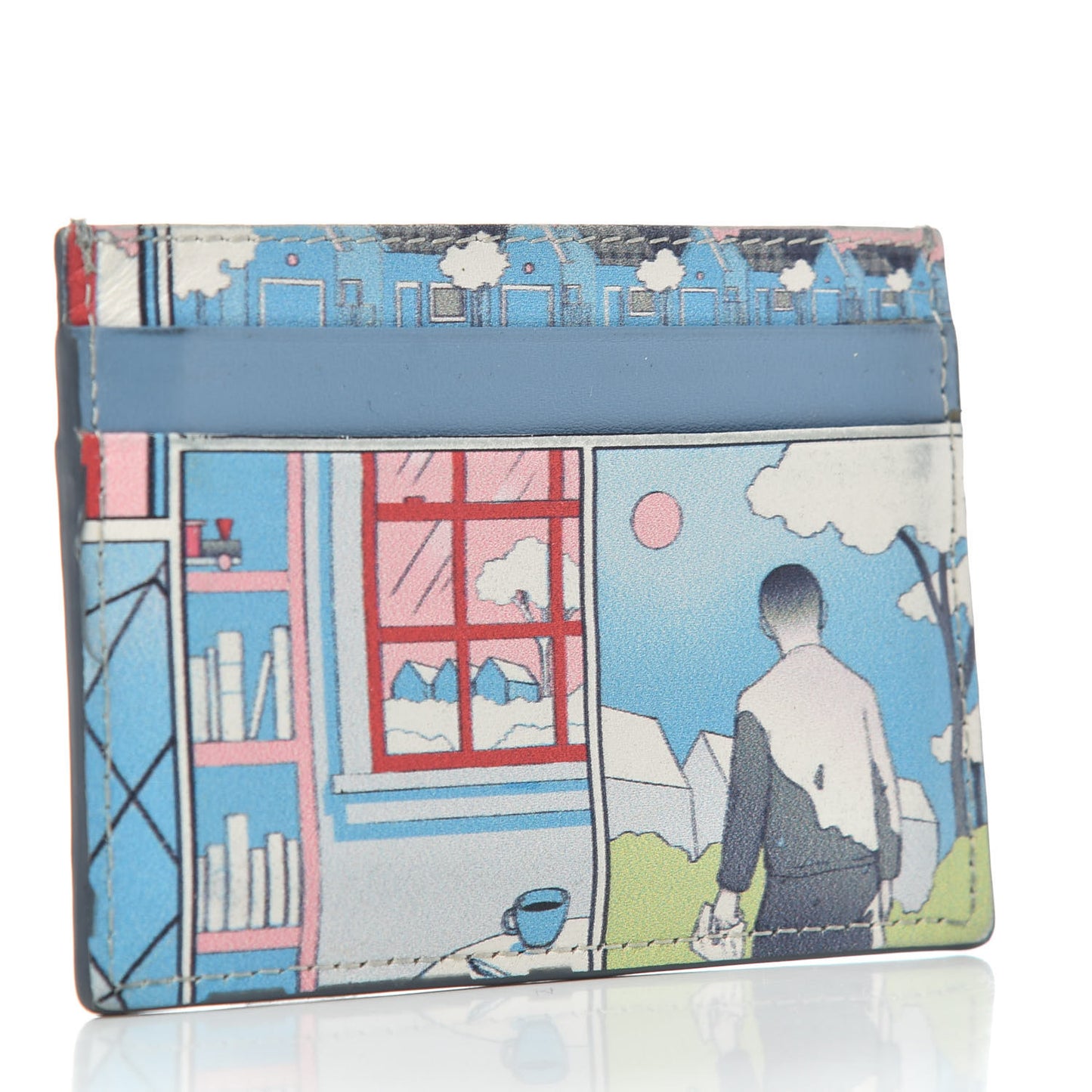 X JAMES JEAN Vitello Comic Print Card Case Lago