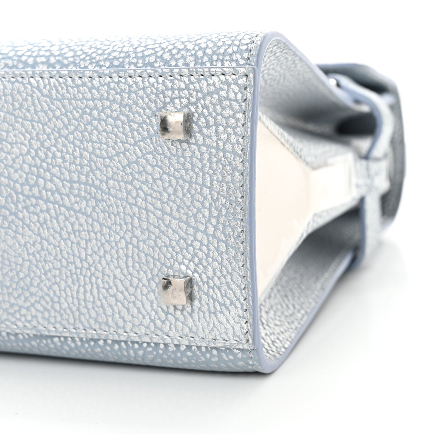 Metallic Crispy Calfskin Metal Glam MM Tempete Satchel Flashlight