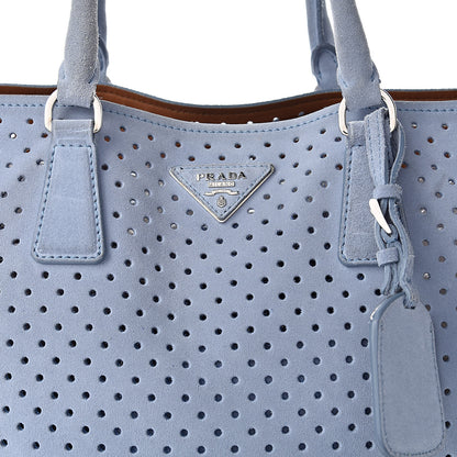 Prada Suede Perforated Tote Astrale 9 of 20